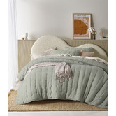 Vintage Design Sage Hugo Quilted Cotton Gauze Comforter Set