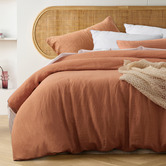 Vintage Design Russet French Linen Quilt Cover Set