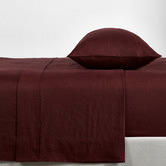 Vintage Design Merlot French Linen Sheet Set