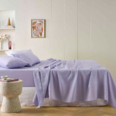 Vintage Design Lilac French Linen Sheet Set