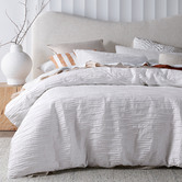 Vintage Design White Malvern Cotton Quilt Cover Set