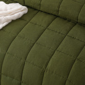 Vintage Design Olive French Linen Coverlet Set