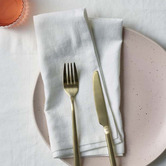 Vintage Design White Cotton &amp; Linen Napkins