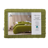 Vintage Design Cacti Green Parquet Cotton-Blend Quilt Cover Set