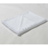 Vintage Design White Fringed Linen &amp; Cotton Tablecloth