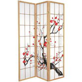 Storage Co 3 Panel Cherry Blossom Room Divider Screen