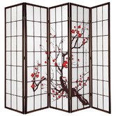 Storage Co 5 Panel Cherry Blossom Room Divider Screen