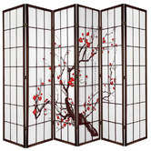 Storage Co 6 Panel Cherry Blossom Room Divider Screen