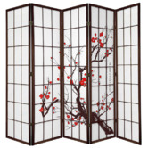 Storage Co 5 Panel Cherry Blossom Room Divider Screen