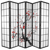 Storage Co 6 Panel Cherry Blossom Room Divider Screen