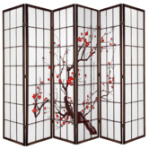 Storage Co 6 Panel Cherry Blossom Room Divider Screen