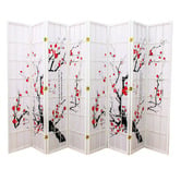 Storage Co Cherry Blossom 8 Panel Rice Paper Room Divider