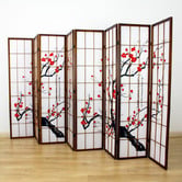 Storage Co Cherry Blossom 8 Panel Rice Paper Room Divider