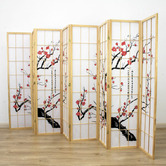 Storage Co Cherry Blossom 8 Panel Rice Paper Room Divider