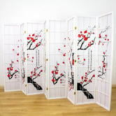 Storage Co Cherry Blossom 8 Panel Rice Paper Room Divider