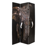 Storage Co 3 Panel Elephant Canvas Room Divider