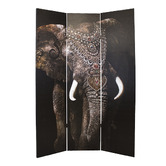 Storage Co 3 Panel Elephant Canvas Room Divider
