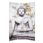 Storage Co 3 Panel Sitting Buddha Canvas Room Divider