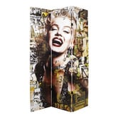 Storage Co 3 Panel Marilyn &amp; Elvis Canvas Room Divider