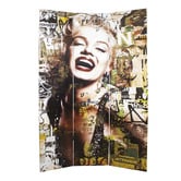 Storage Co 3 Panel Marilyn &amp; Elvis Canvas Room Divider