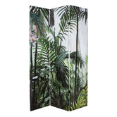Storage Co 3 Panel Tropical Rainforest Canvas Room Divider