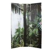 Storage Co 3 Panel Tropical Rainforest Canvas Room Divider