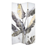 Storage Co 3 Panel Helvonia Leaves Canvas Room Divider