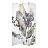 Storage Co 3 Panel Helvonia Leaves Canvas Room Divider