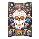 Storage Co 3 Panel Candy Skull Canvas Room Divider