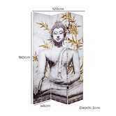 Storage Co 3 Panel Sitting Buddha Canvas Room Divider