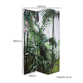 Storage Co 3 Panel Tropical Rainforest Canvas Room Divider