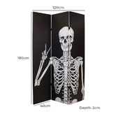 Storage Co 3 Panel Peace Skeleton Canvas Room Divider