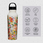 iWorldAustralia Corkcicle Cream Garden Party Sport Canteen 600ml Insulated Bottle