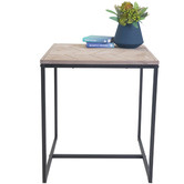 In Home Furniture Style Fir Wood Avoca Chevron Side Table