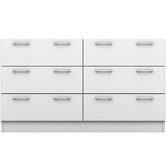 In Home Furniture Style White Tribeca 6 Drawer Lowboy Dresser