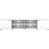 In Home Furniture Style White Gloss Kyana Double Door Entertainment Unit