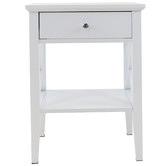 West Valley Interiors White Long Island 1 Drawer Bedside Table