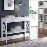 West Valley Interiors White Long Island 2 Drawer Console Table