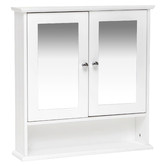 In Home Furniture Style White Odessa Wall Mounted Mirrored Bathroom Cabinet