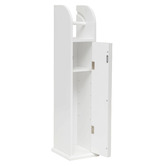 In Home Furniture Style White Odessa Bathroom Cabinet with Toilet Roll Holder