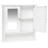 In Home Furniture Style White Odessa Wall Mounted Mirrored Bathroom Cabinet