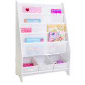 In Home Furniture Style Mia Kids' Book Display with 3 Storage Tubs