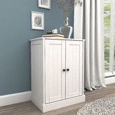 In Home Furniture Style White Hamptons Double Door Cupboard