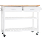 West Valley Interiors Kitchen Island Cart with Open Shelves