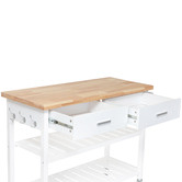 West Valley Interiors Kitchen Island Cart with Open Shelves