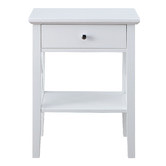 West Valley Interiors White Long Island 1 Drawer Bedside Table