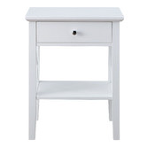 In Home Furniture Style White Long Island 1 Drawer Bedside Table