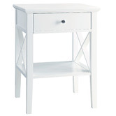 West Valley Interiors White Long Island 1 Drawer Bedside Table
