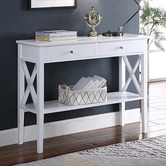 West Valley Interiors White Long Island 2 Drawer Console Table