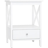 In Home Furniture Style White Long Island 1 Drawer Side Table